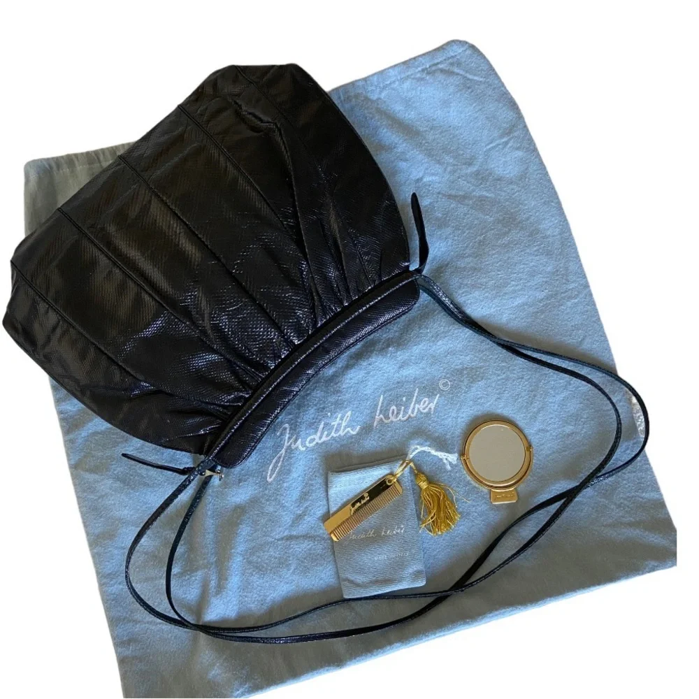 Judith lieber snakeskin leather bag, 1980’s